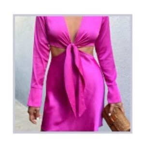 Elegant Fuchsia Mini Dress